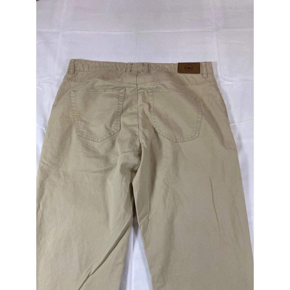 Peter Millar Mens 36x29 Khaki 5 Pocket Twill Pants‎ Straight Leg Tan Cotton Peru
